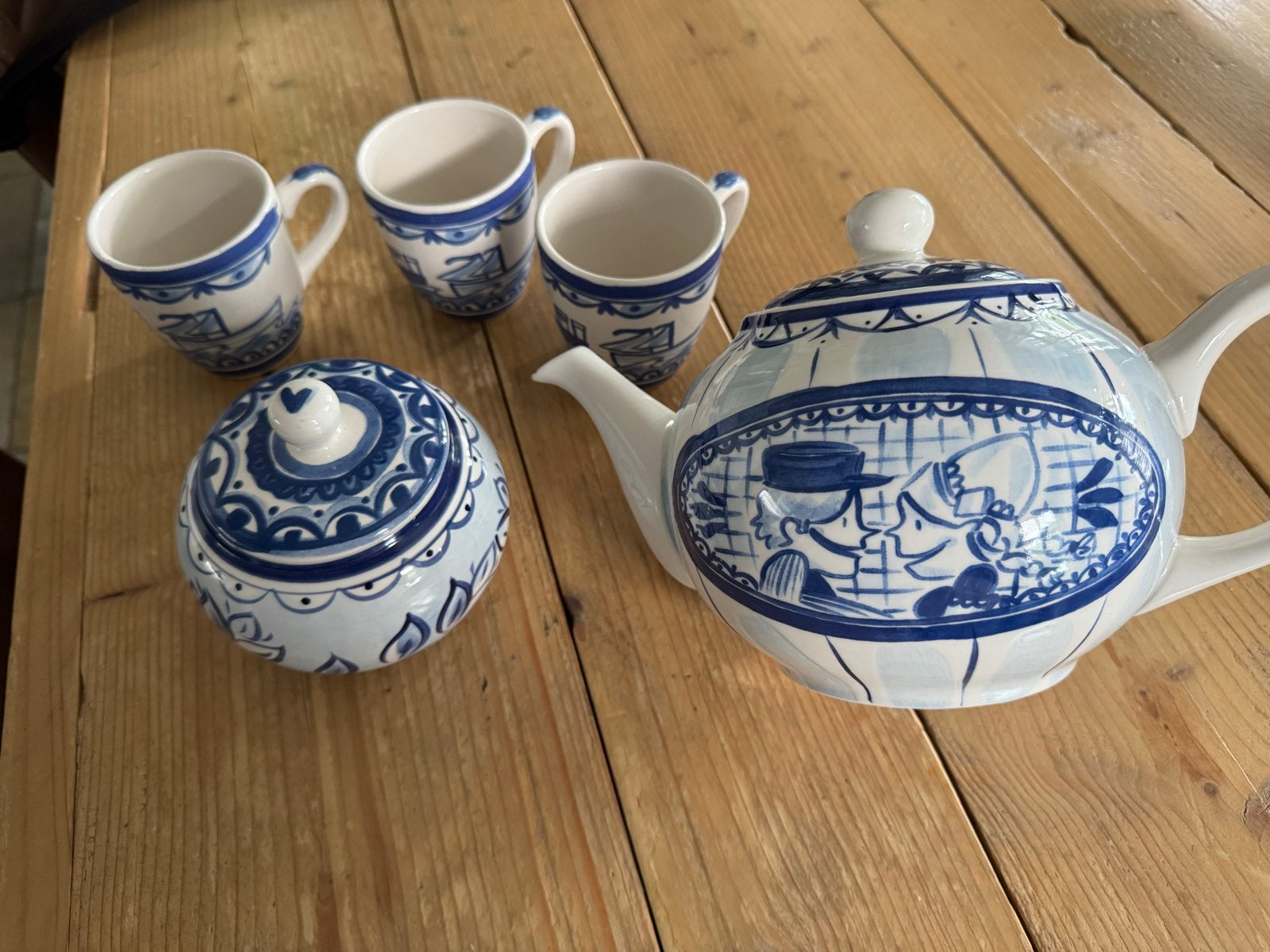 Blond Amsterdam Servies - Delfts Blauw Theeset, Keramiek, Ophalen of Verzenden, Zo goed als nieuw, Delftsblauw