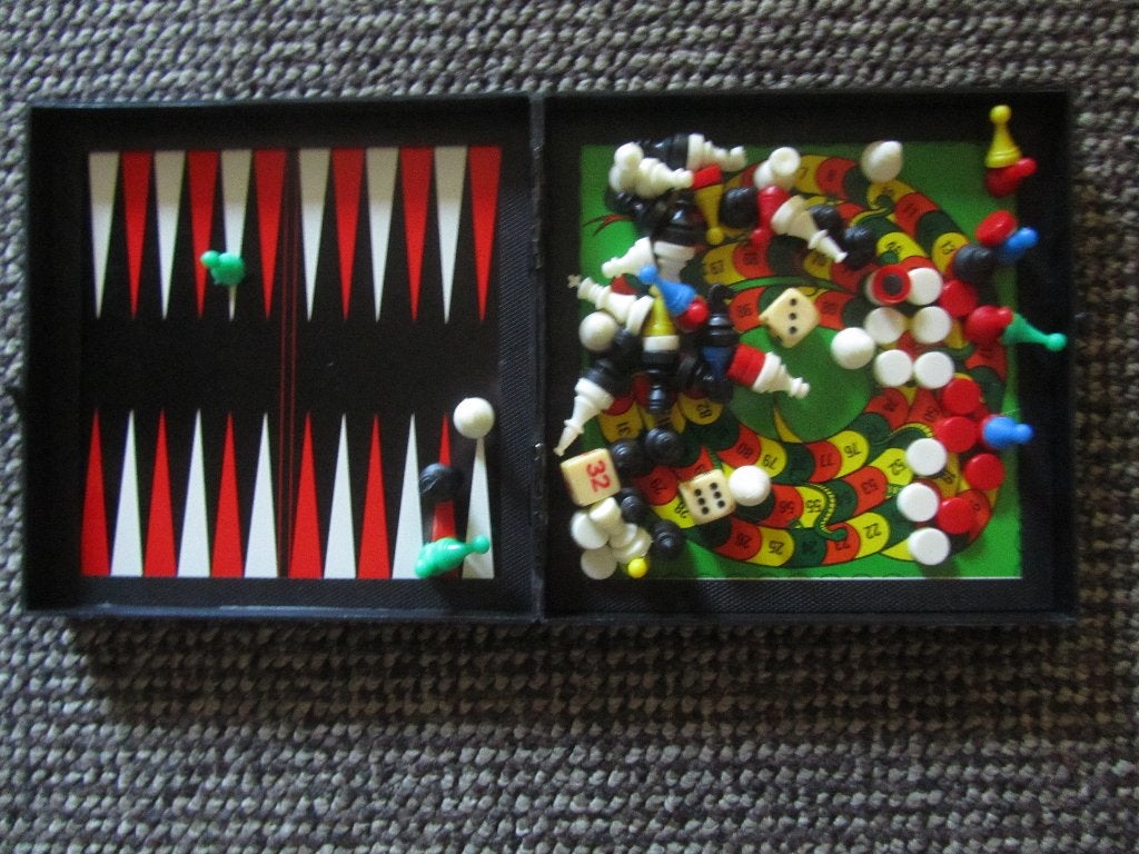 5 Spel in 1 Doosje, magnetisch, compleet, Een of twee spelers, Ophalen of Verzenden, Zo goed als nieuw, Reisspel