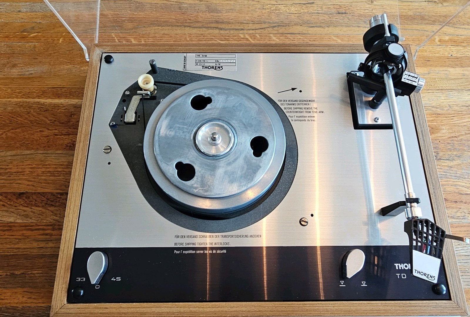 Thorens TD 160 Platenspeler - Gemoderniseerd & Nieuwe Kap, Ophalen, Gebruikt, Platenspeler, Thorens