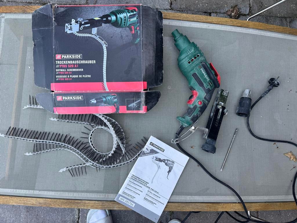 Parkside PTBS 520 A1 Gipsplaatschroevendraaier, Ophalen of Verzenden, Gebruikt, 400 tot 600 watt, Overige typen