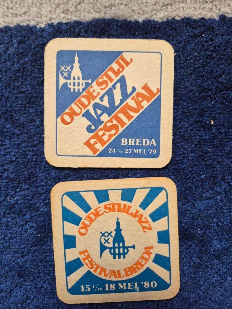 Vintage bierviltjes Skol Jazz Festival Breda 1979 & 1980, Ophalen of Verzenden, Gebruikt