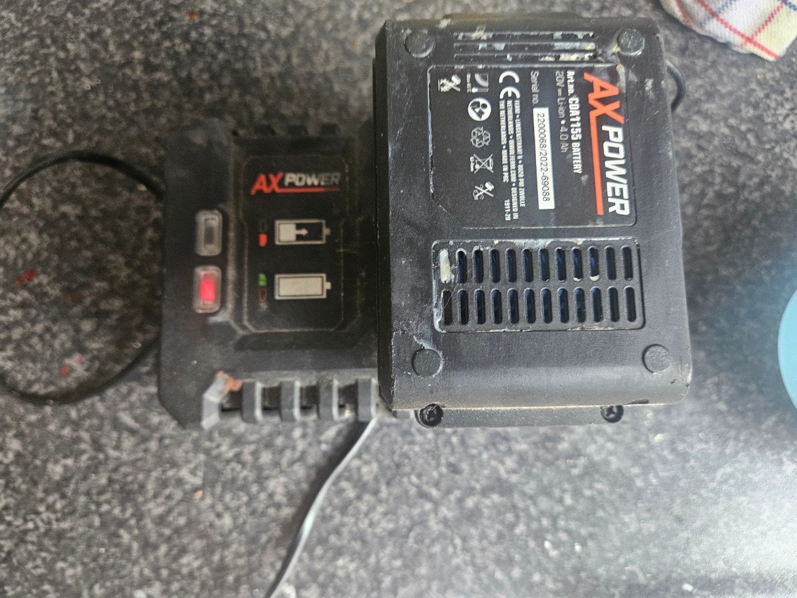 AX Power 20V 4.0Ah Accu met Lader, Ophalen of Verzenden, Gebruikt, Overige typen