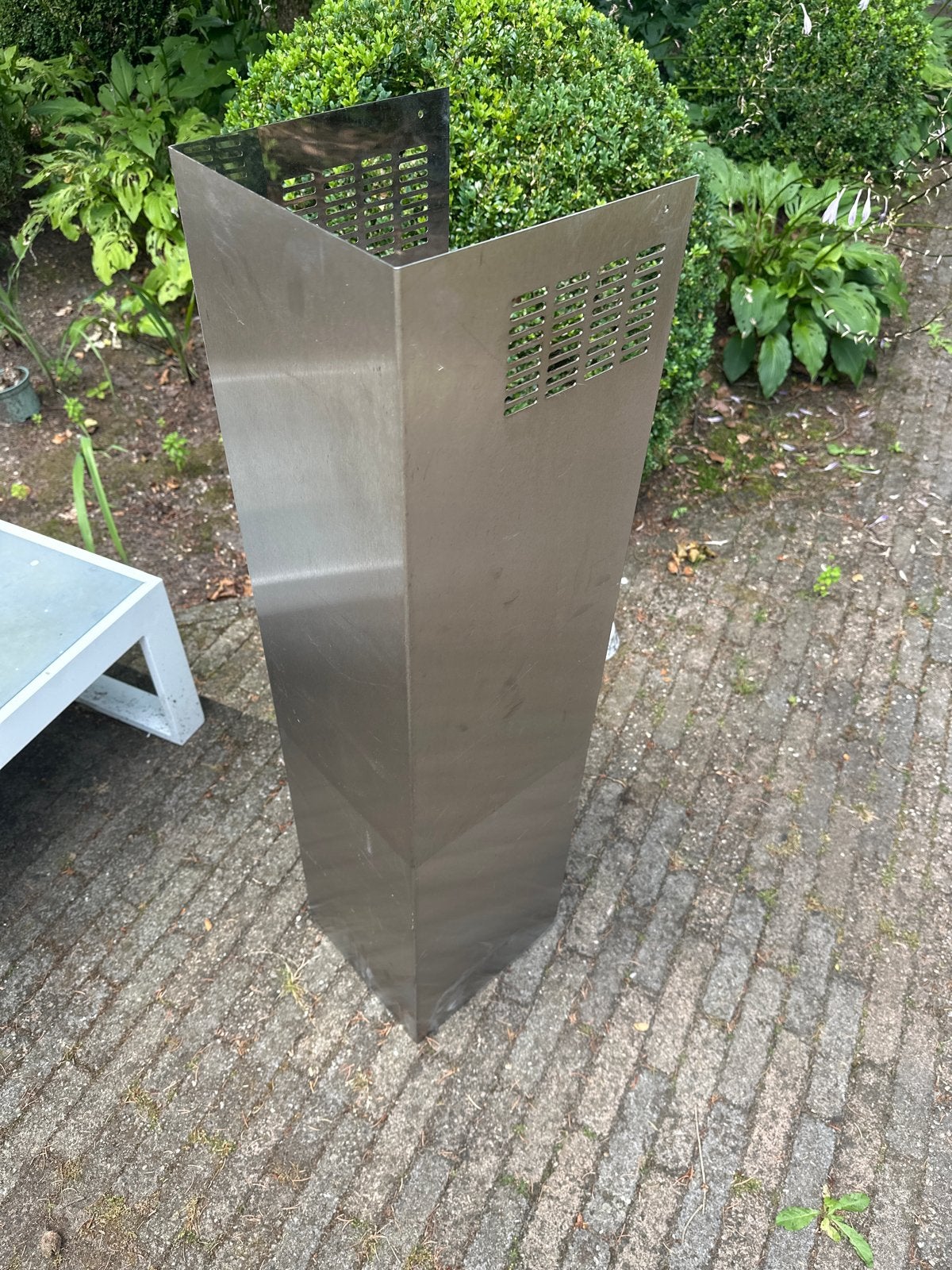 RVS koker met ventilatieopeningen, Ophalen, Gebruikt, Zilver, Metaal