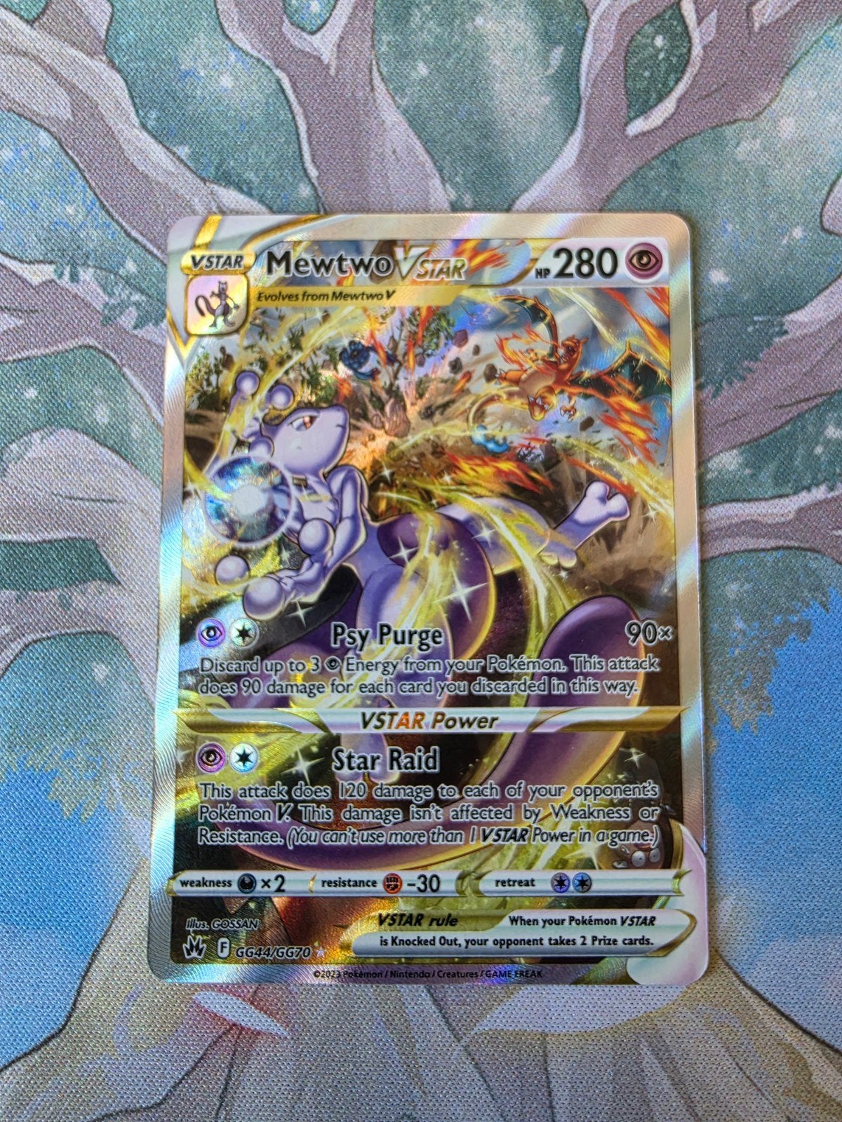 pokemon crown zenith galarian gallery mewtwo vstar gg44/gg70, Ophalen of Verzenden, Nieuw, Losse kaart, Foil