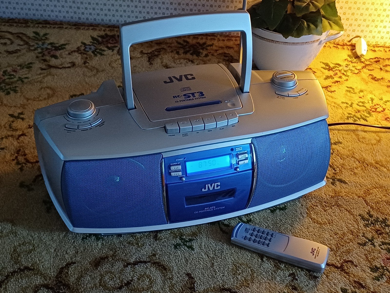 JVC RC-ST3 Retro draagbare radio/cd/casettespeler, Ophalen of Verzenden, Gebruikt, JVC, Draagbaar