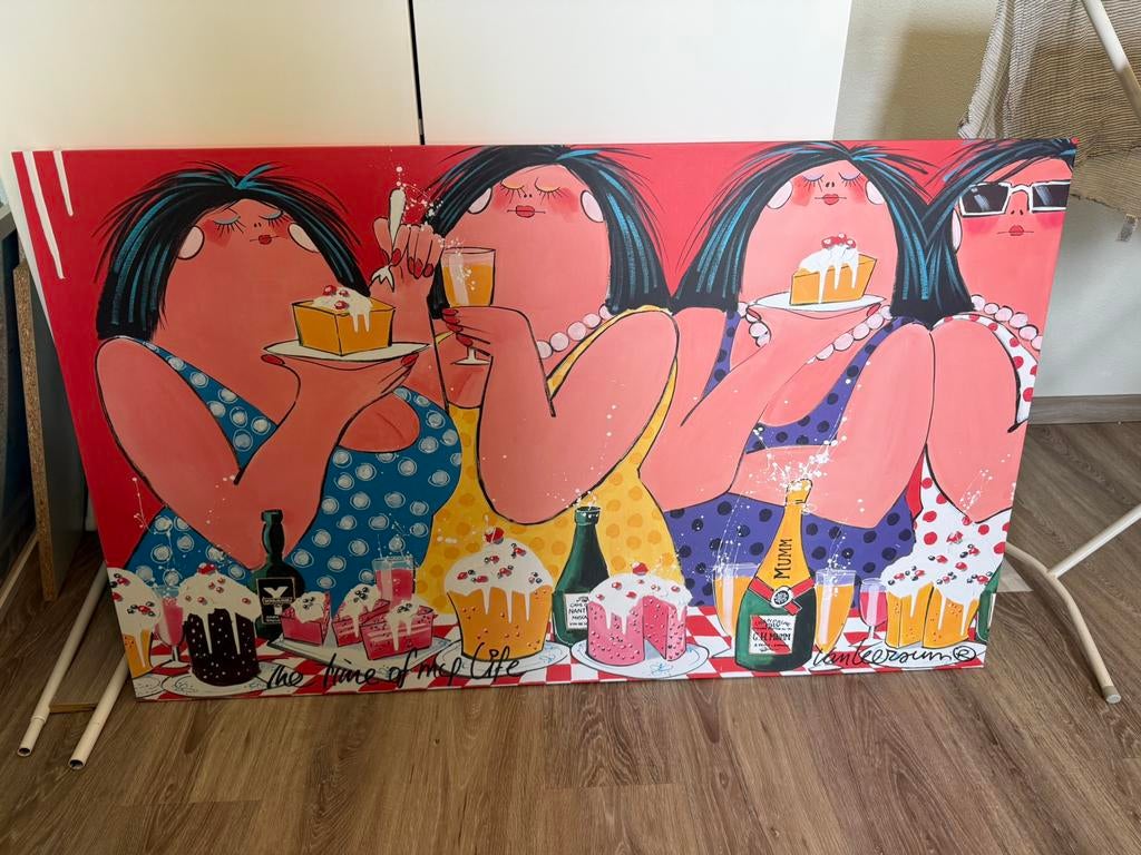 Dikke dames schilderij - the time of my life, Ophalen