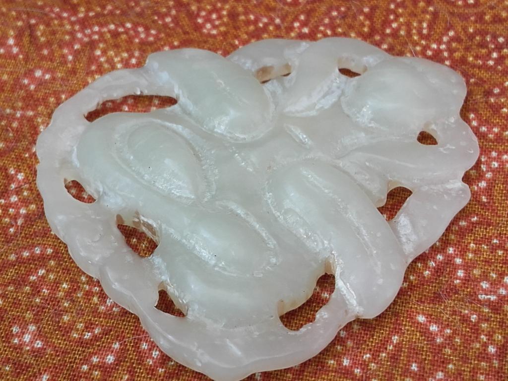 Mooi antiek Chinees amulet van jade met Boeddha 5 cm., Ophalen of Verzenden