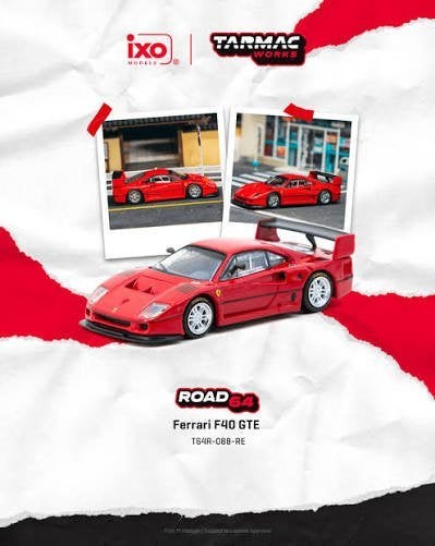 Ferrari F40 GTE Red 1/64 Tarmac Works (Made by Ixo), Tarmac Works, Tschuiten@hotmail.com, Duitsland, Auto