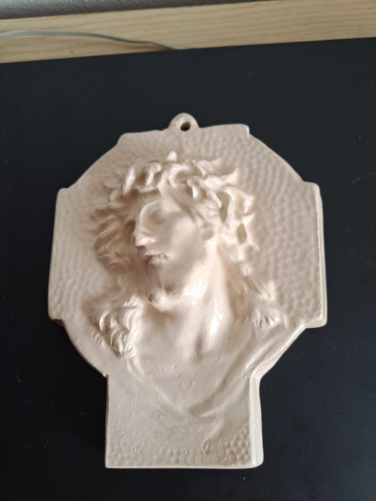 Antiek Jezus Christus Hoofd Reliëf Muurdecoratie, Ophalen of Verzenden