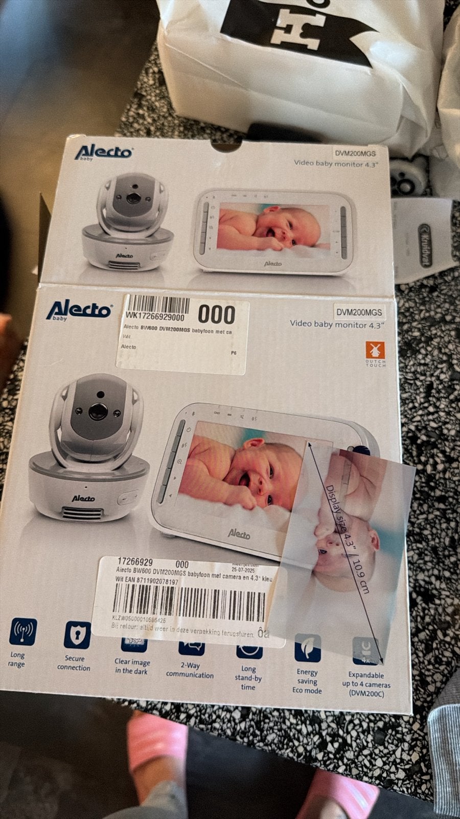 Alecto DVM200MGS Video Babyfoon - Zo goed als nieuw, Ophalen, Zo goed als nieuw, 250 meter of meer, Camera