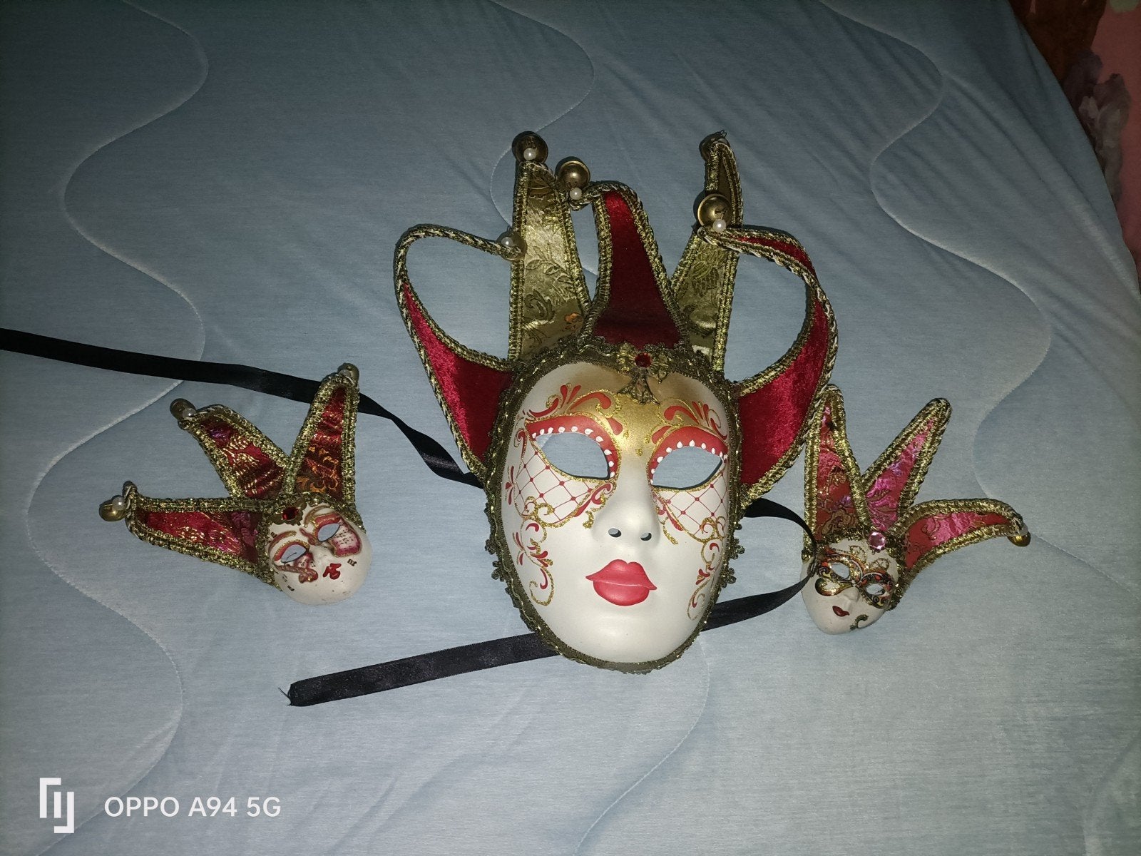 Venetie Masker met Narrenkap - Handgeschilderd, Hobby en Vrije tijd, Feestartikelen, Ophalen of Verzenden, Nieuw, Feestartikel