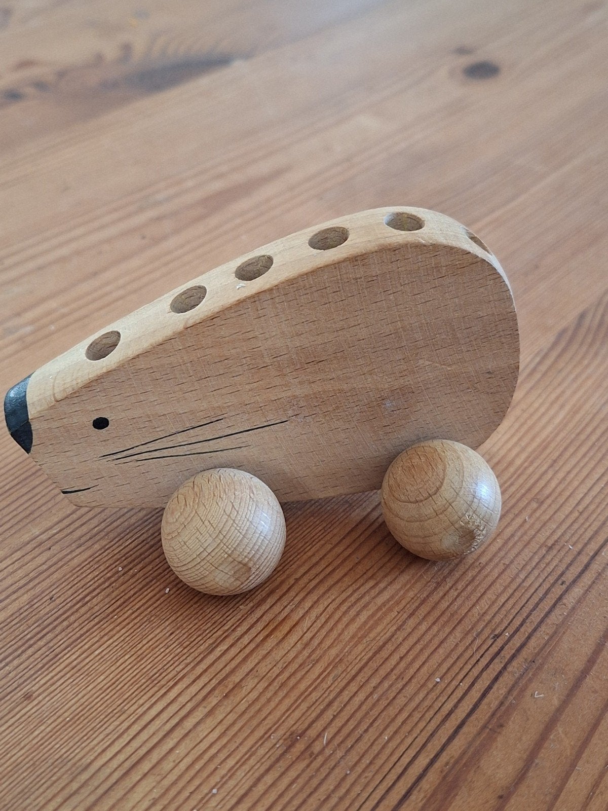 Houten egel op wieltjes -  speelgoed, Ophalen of Verzenden, Gebruikt, Jongen of Meisje
