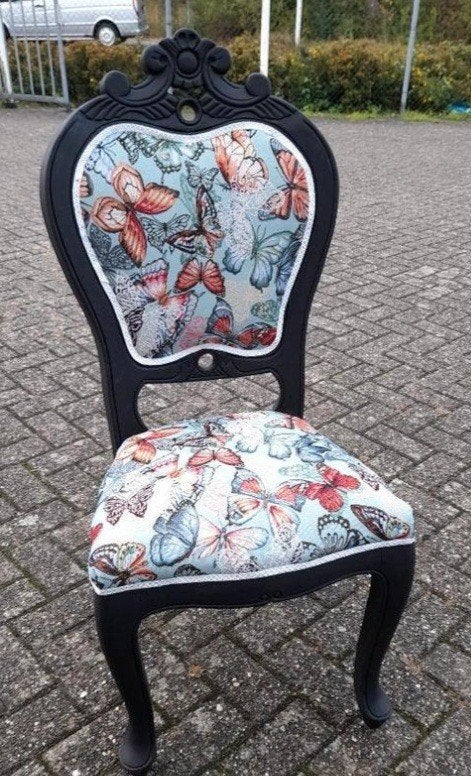 Barok stoel vlinders opnieuw gestoffeerd, Antiek en Kunst, Antiek | Meubels | Stoelen en Banken, Ophalen