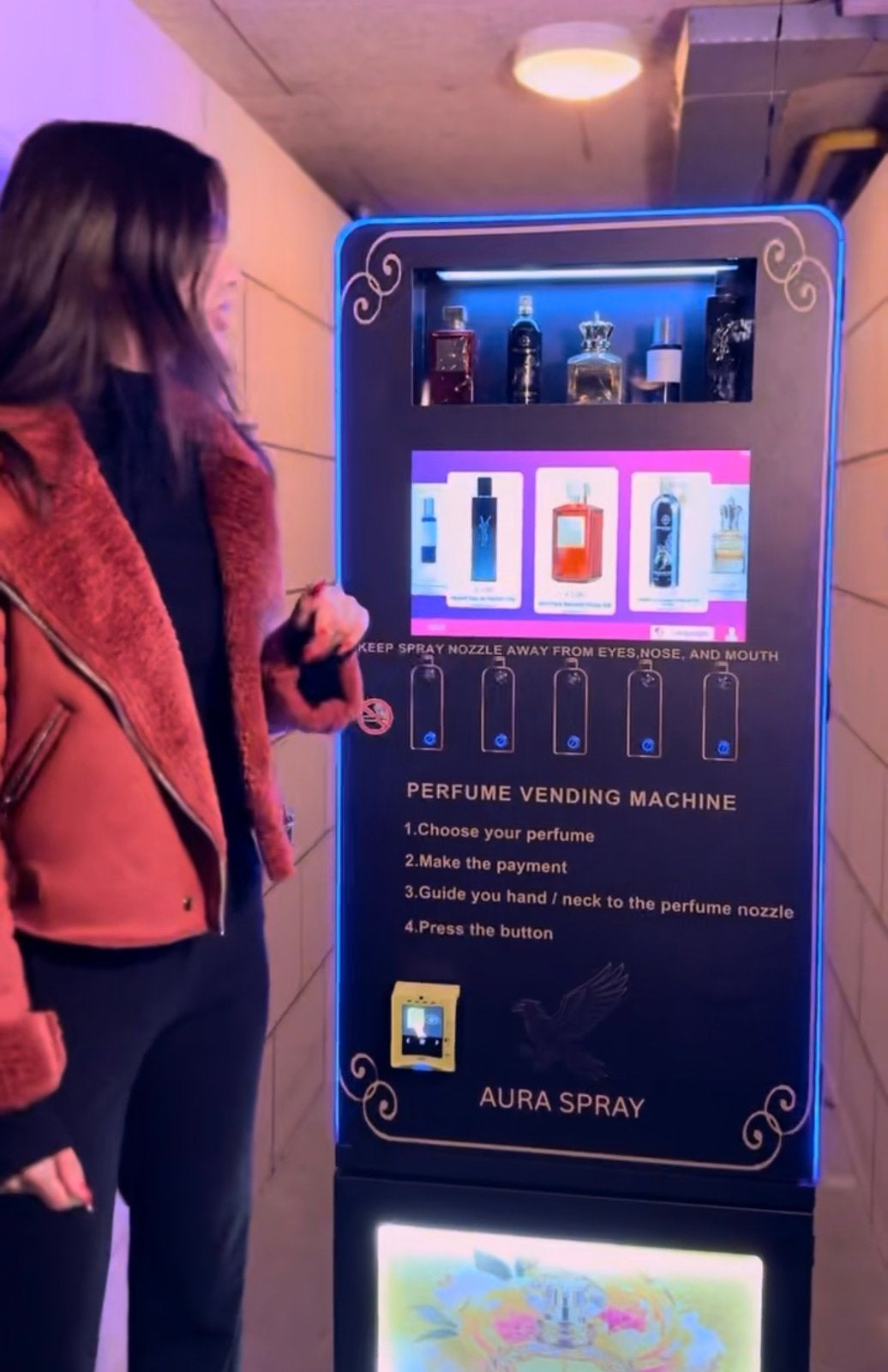 AuraSpray Parfumautomaat – NIEUW | Inclusief Cardreader, Overige munten, Ophalen, Nieuw, Met sleutels