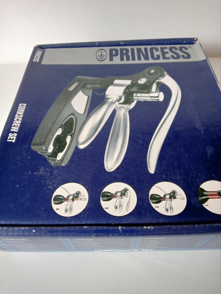 Princess kurkentrekker set - Nieuw in doos, Ophalen of Verzenden, Nieuw, Metaal, Zilver