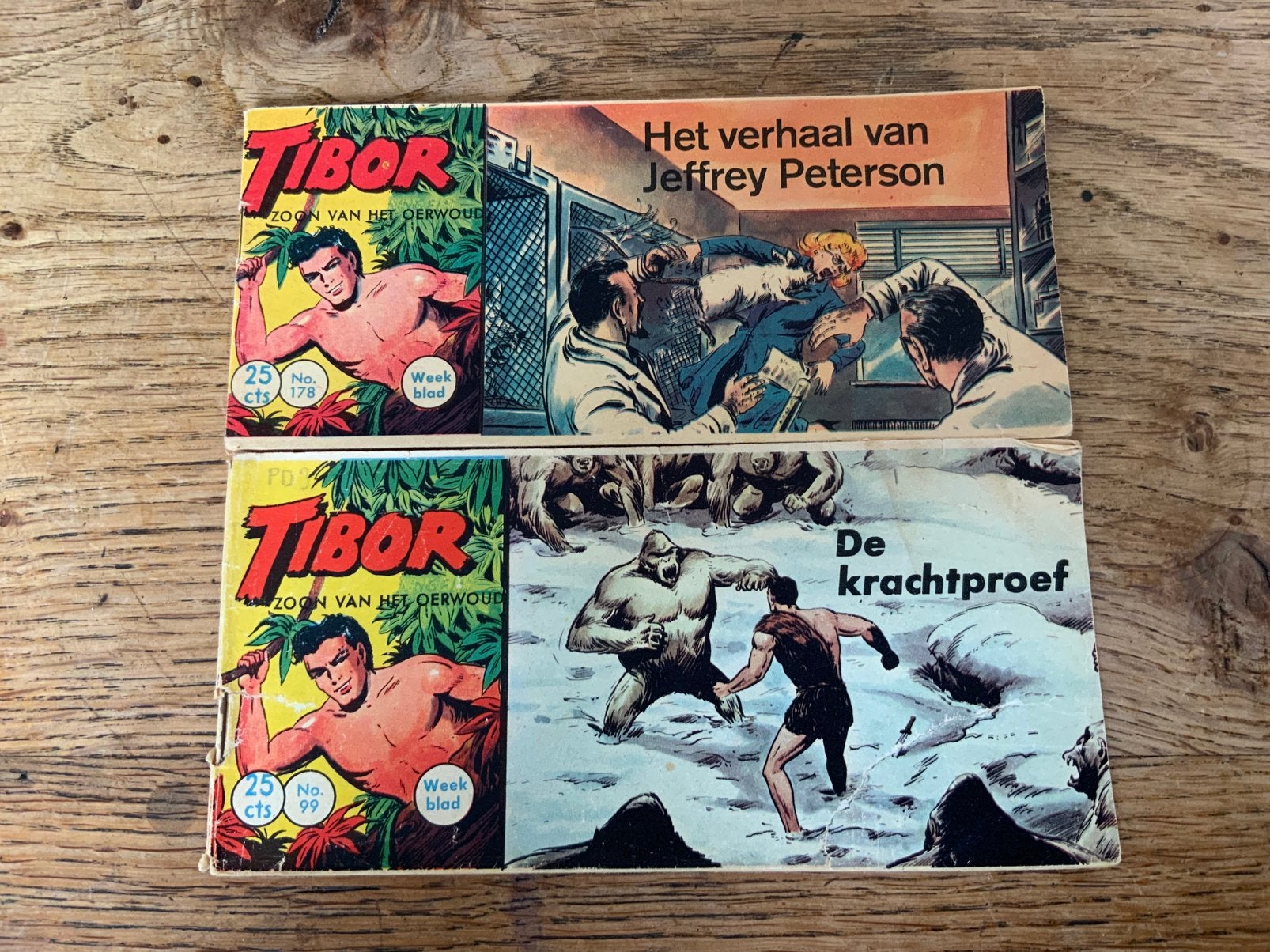 2x Vintage Tibor Piccolo stripboekjes nr. 99 & 178 Jaren 60, Meerdere comics, Ophalen of Verzenden, Zo goed als nieuw, Europa