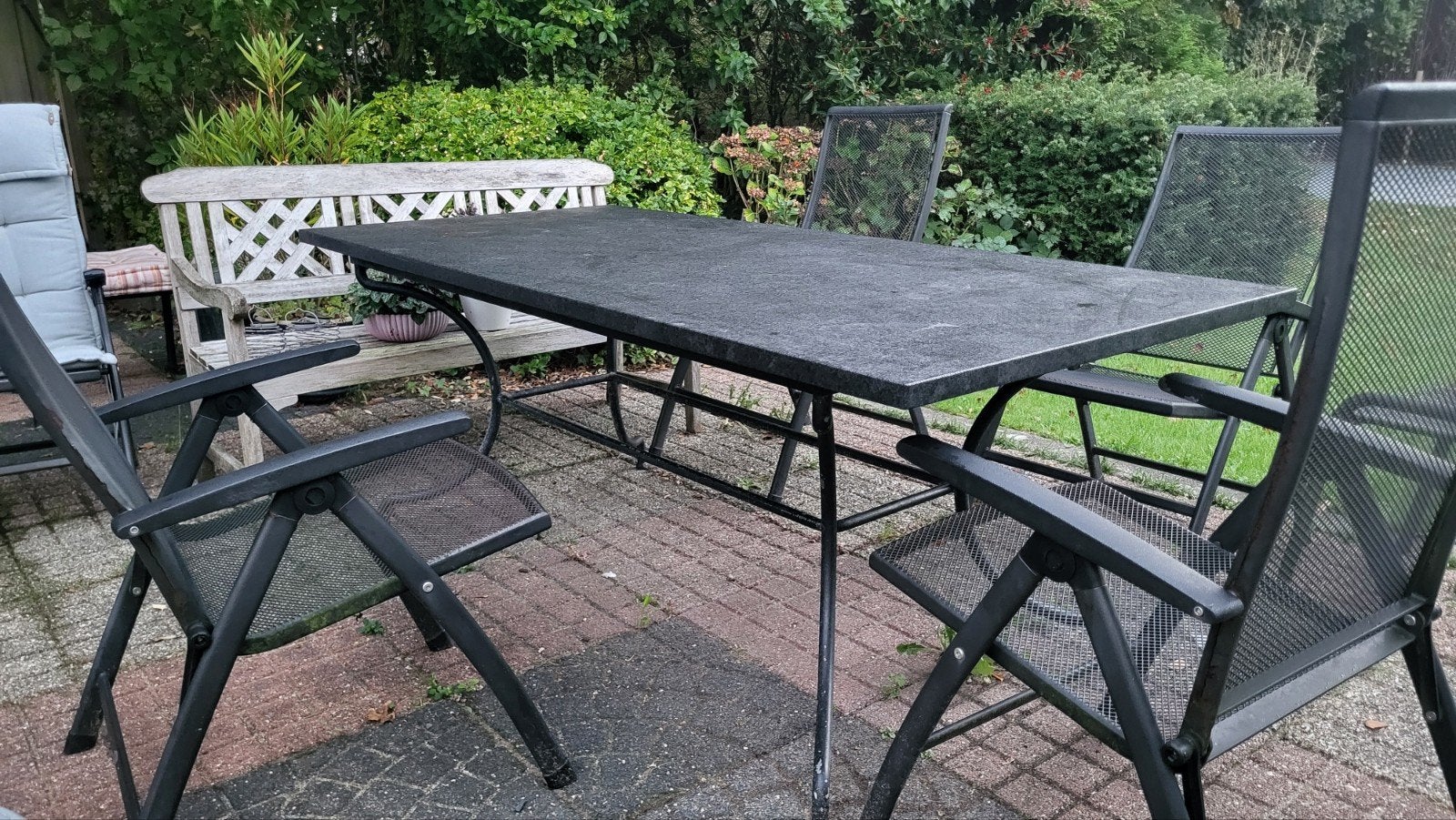 Granieten Tuintafel 200x90 cm - Zware Kwaliteit, Ophalen, Gebruikt, Rechthoekig, Overige materialen