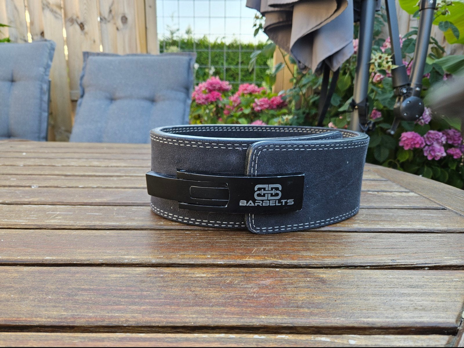 Barbelts Powerlifting Lever Belt - Maat S, Sport en Fitness, Ophalen of Verzenden, Zo goed als nieuw, Buik, Halterriem