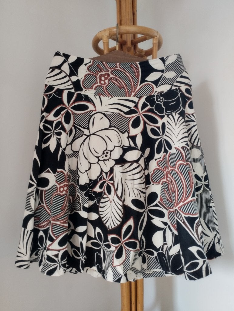 Cirkelrok H&M linnen retro floral maat 40, Overige kleuren, Maat 42/44 (L), Ophalen of Verzenden, H& M