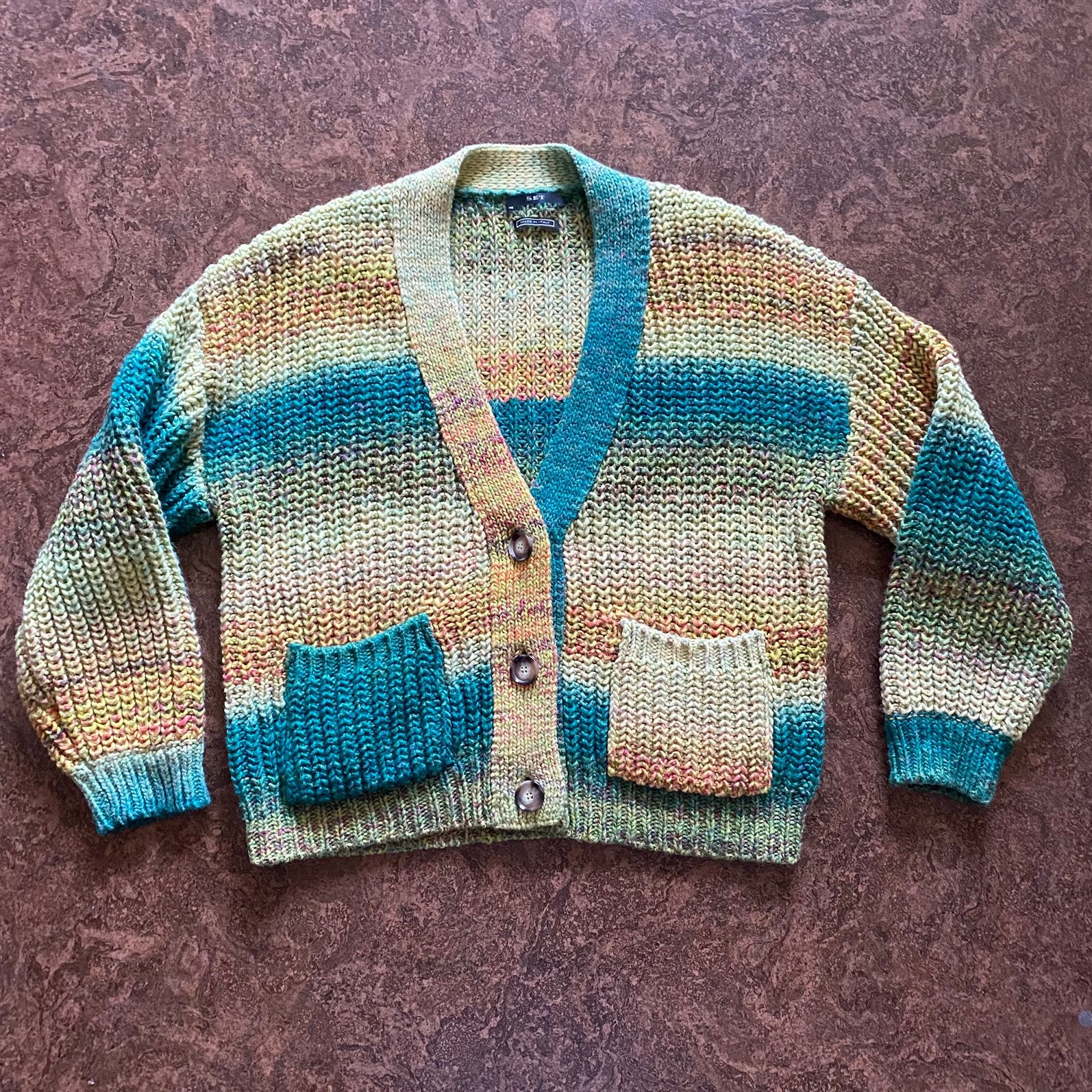 SET WOLBLEND GEBREIDE TRUI 40-42-44, Ophalen of Verzenden, Gedragen, Maat 42/44 (L), Overige kleuren