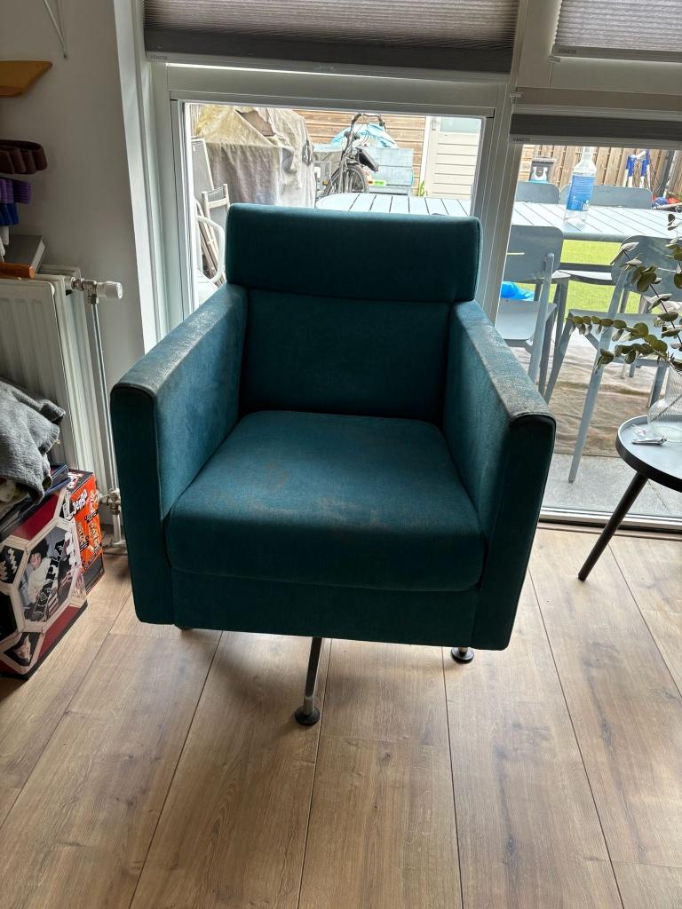 Fauteuil - Montel stoel op draaipoot, Huis en Inrichting, Ophalen, Gebruikt, Minder dan 75 cm, Stof