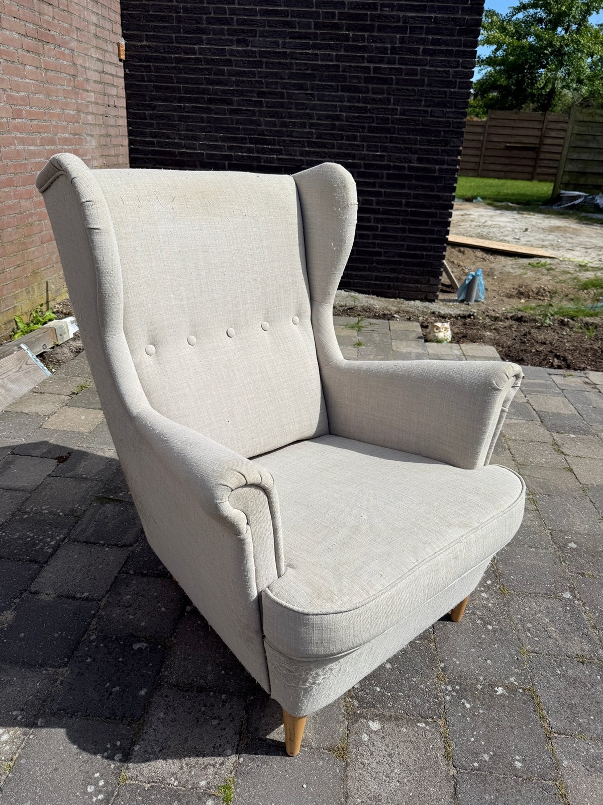 Fauteuil Ikea Strandmon grijs | GRATIS, Ophalen, Gebruikt, 75 tot 100 cm, 50 tot 75 cm
