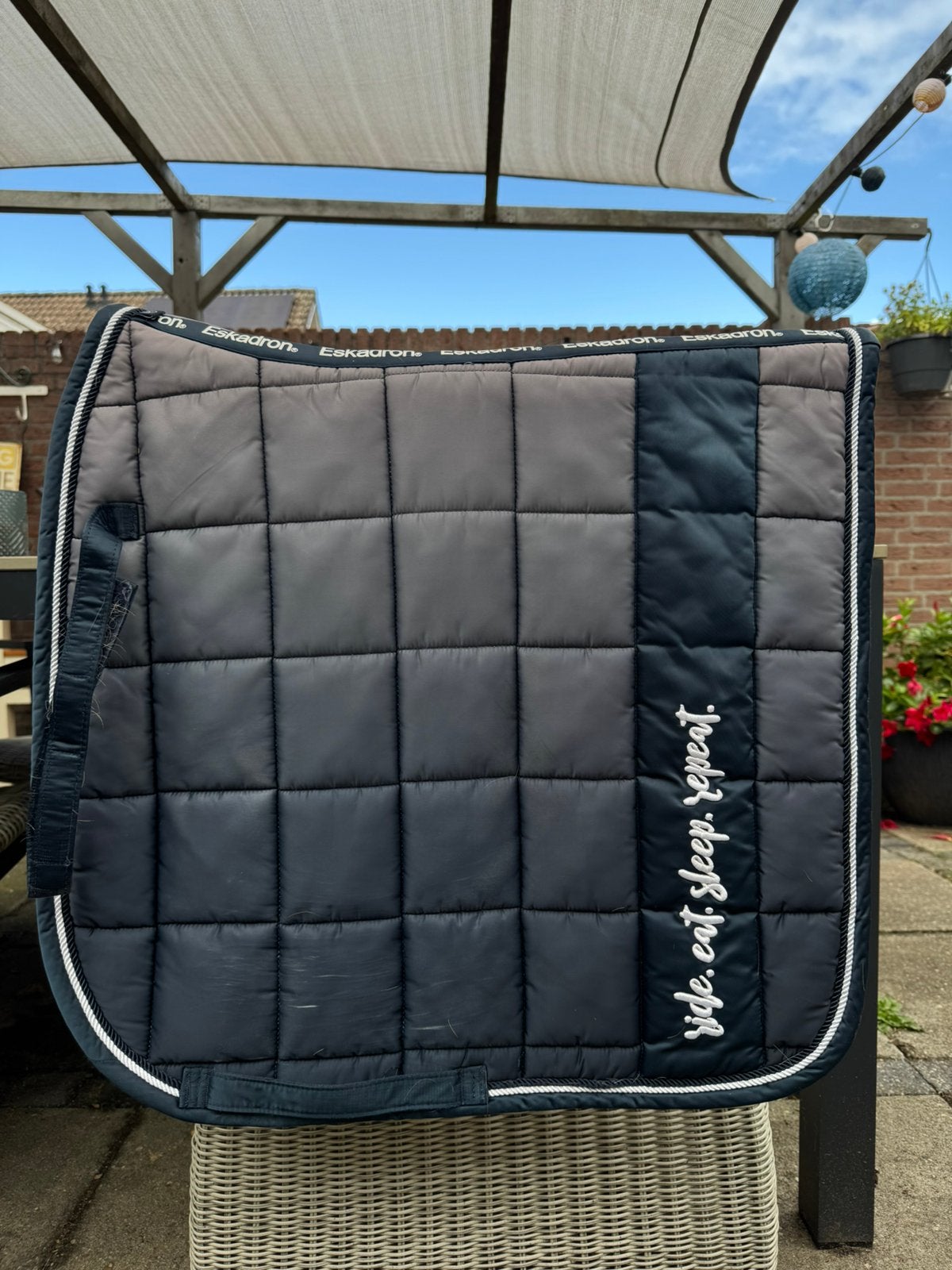 Eskadron dekje full dressuur donkerblauw, Full (L), Gebruikt, Dressuurdekje, Ophalen of Verzenden