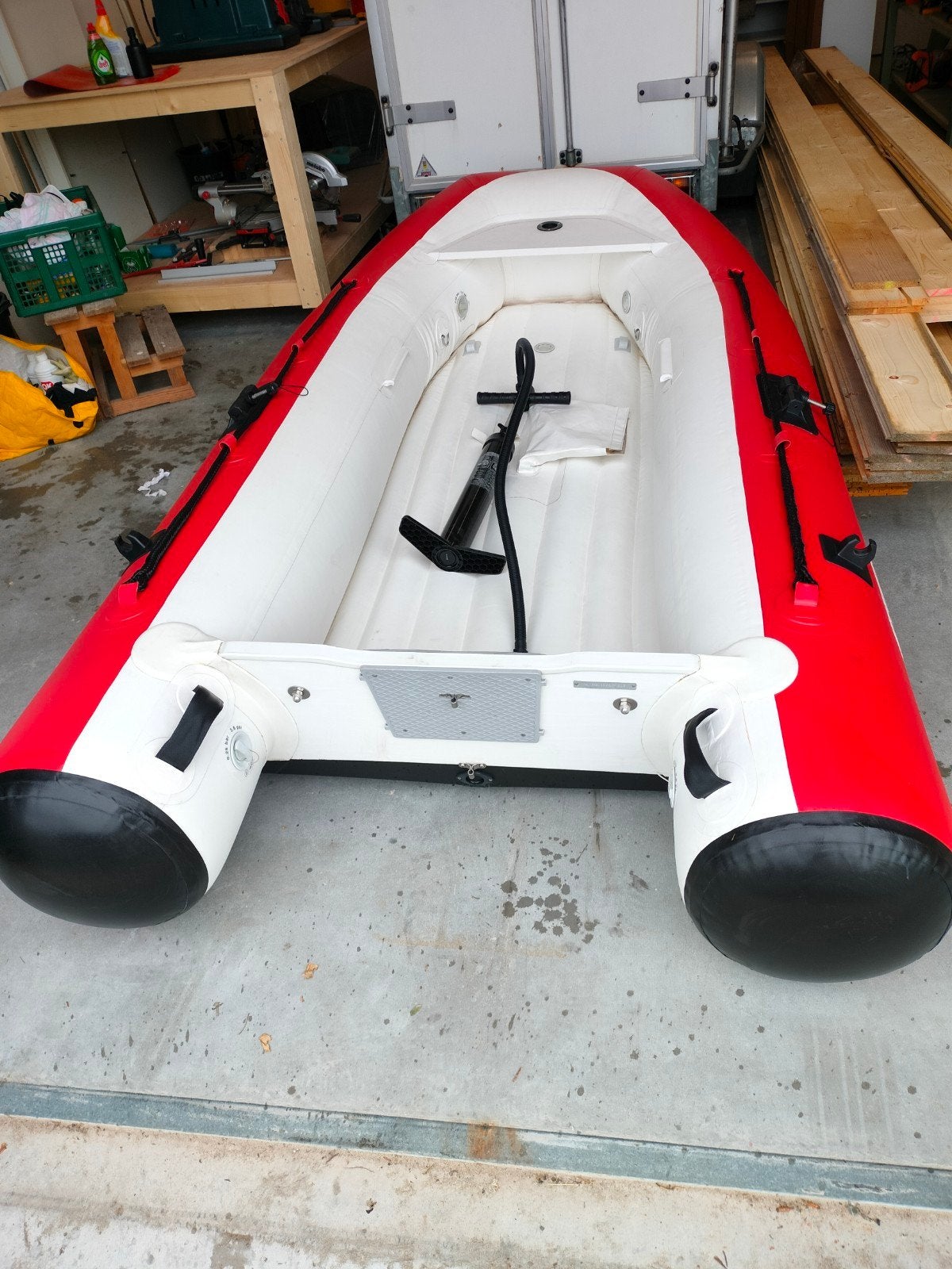 Dinghy-Go 275 rubber volg en zeilboot, Gebruikt, PVC, Peddels, Ophalen