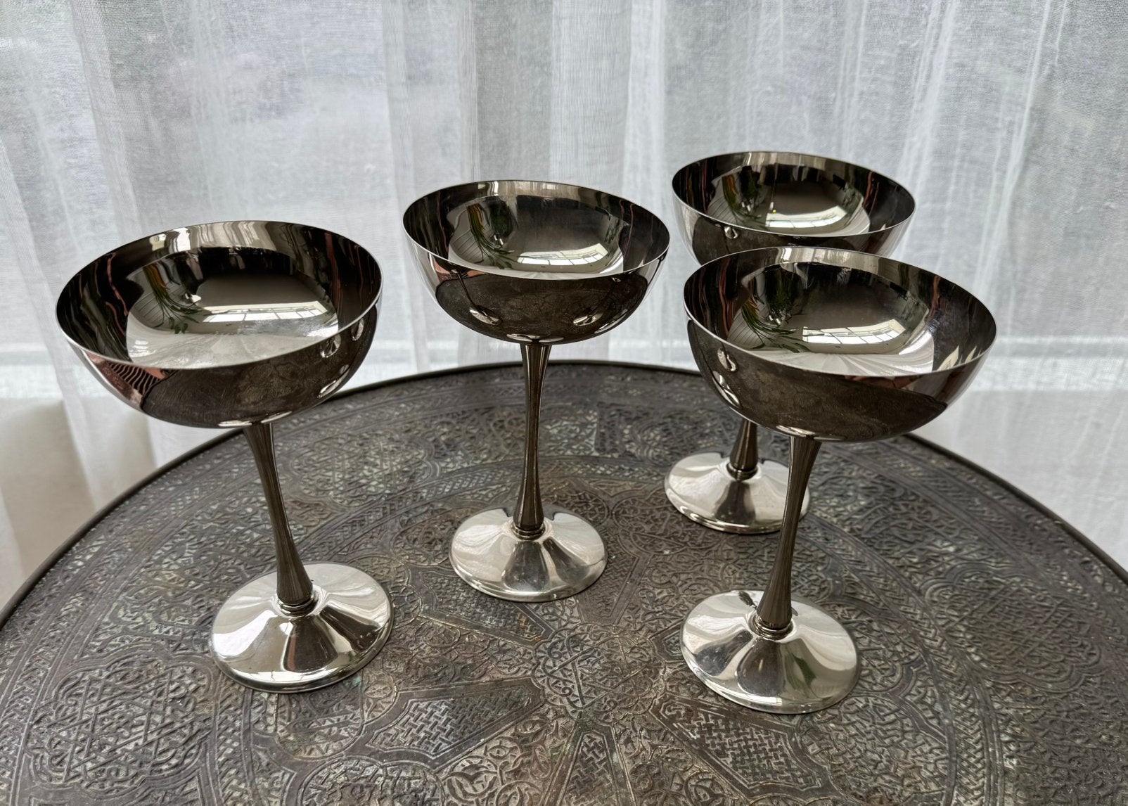 Vintage Silver Plated  ijscoupes / champagne Cocktail, Ophalen of Verzenden