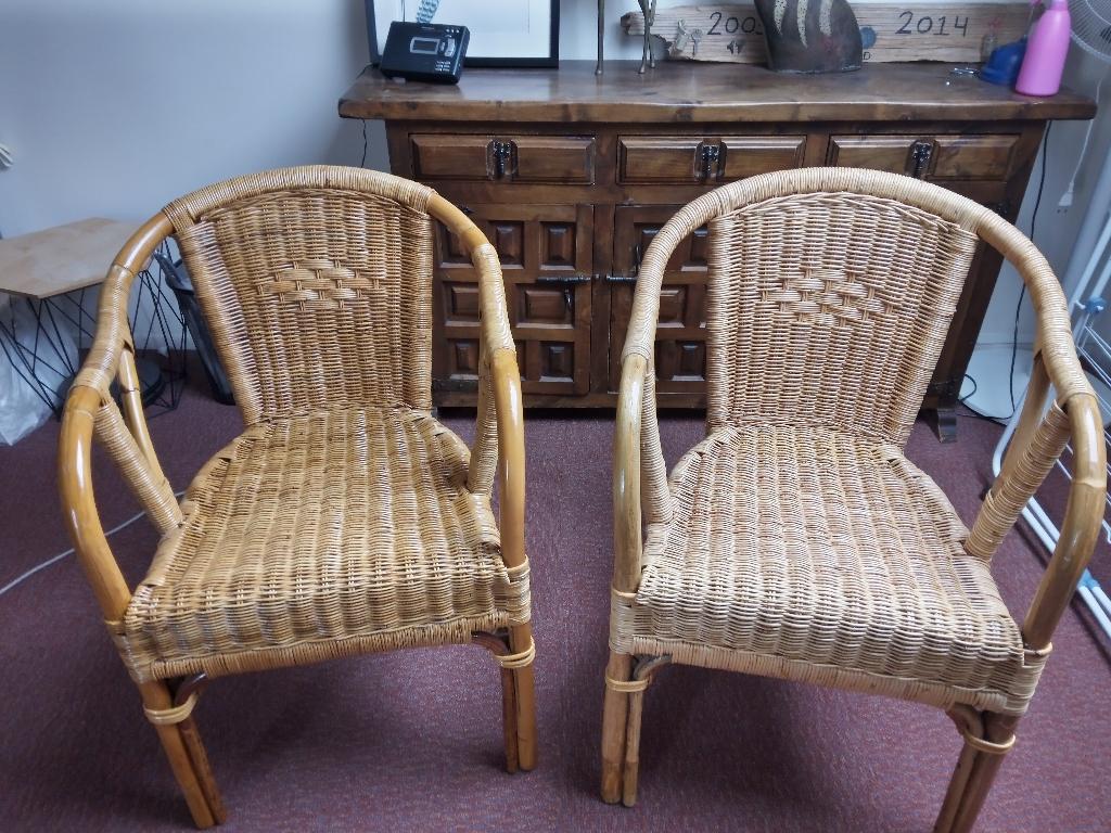 rotan stoelen retro, Ophalen, Gebruikt, Twee, Overige kleuren