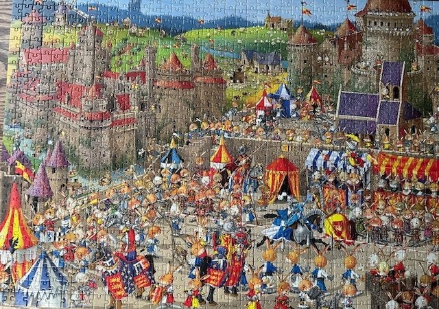 Heye François Ruyer Bunny Battles puzzel 1000 stukjes, Ophalen of Verzenden, 500 t/m 1500 stukjes, Zo goed als nieuw, Legpuzzel