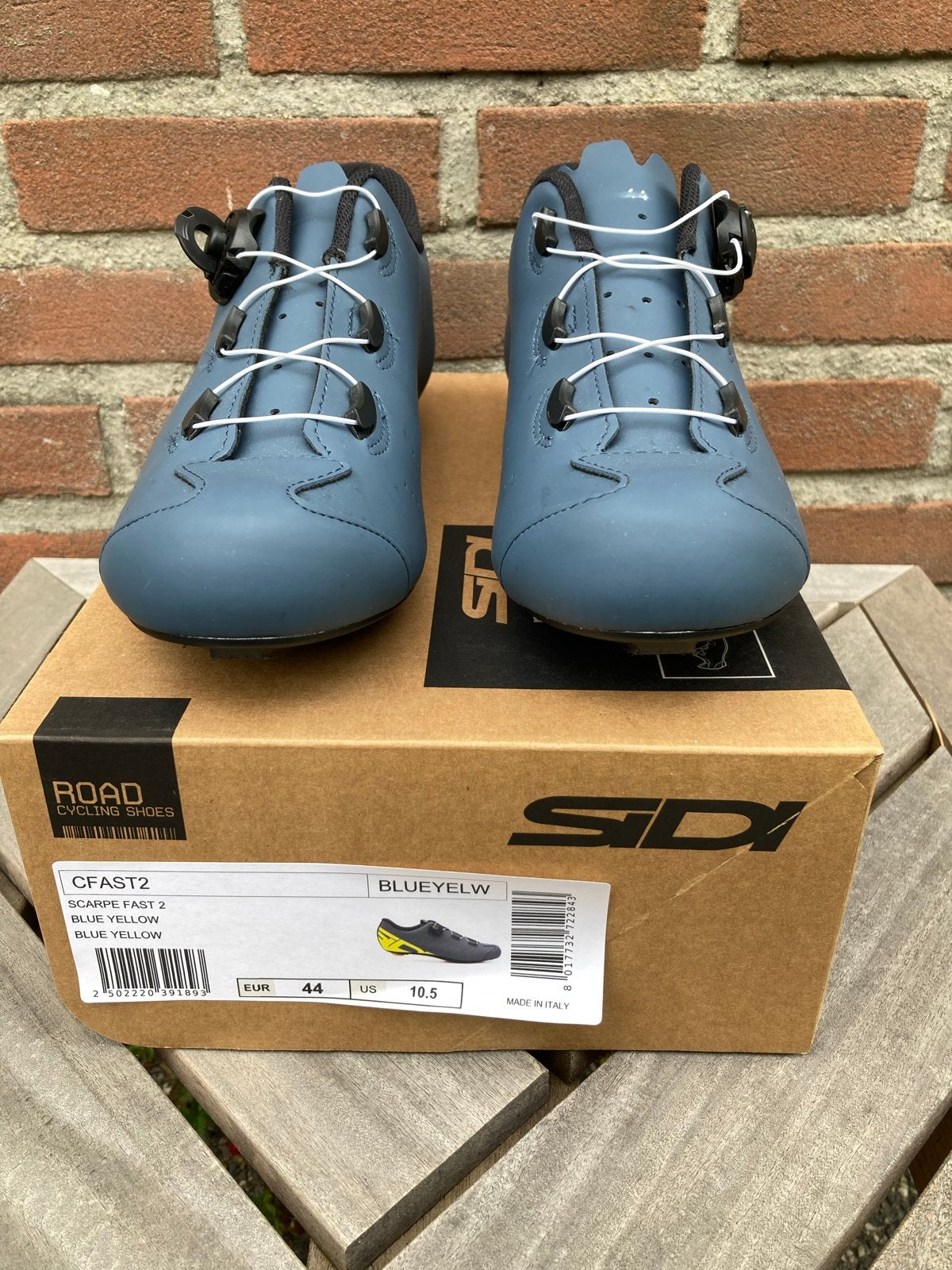 Sidi Fast 2 blauw/geel wielrenschoenen maat 44, Ophalen of Verzenden, Nieuw, Schoenen