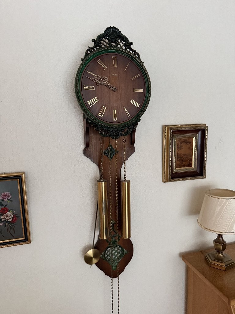Prachtige Vintage Hermle Wandklok met Gewichten, Antiek en Kunst, Antiek | Klokken, Ophalen