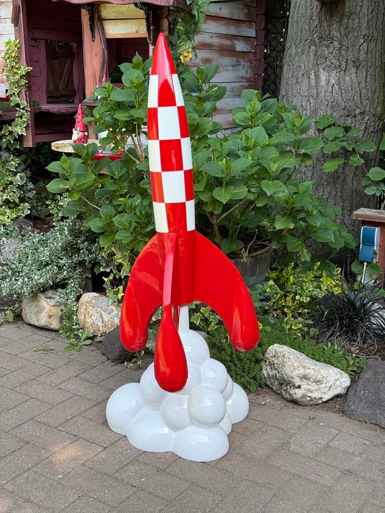 Kuifje Raket / Tintin Rocket XL 120 CM, Resin, Beeldje of Figuurtje, Ophalen of Verzenden, Zo goed als nieuw