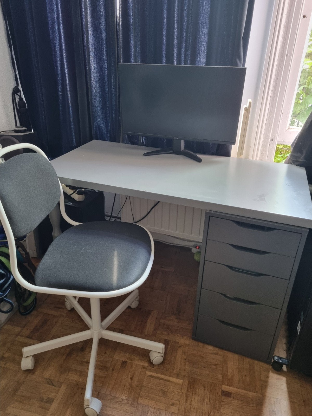 IKEA Bureau Lagkapten/Alex met Bureaustoel Örfjäll, Ophalen, Gebruikt, IKEA, Grijs