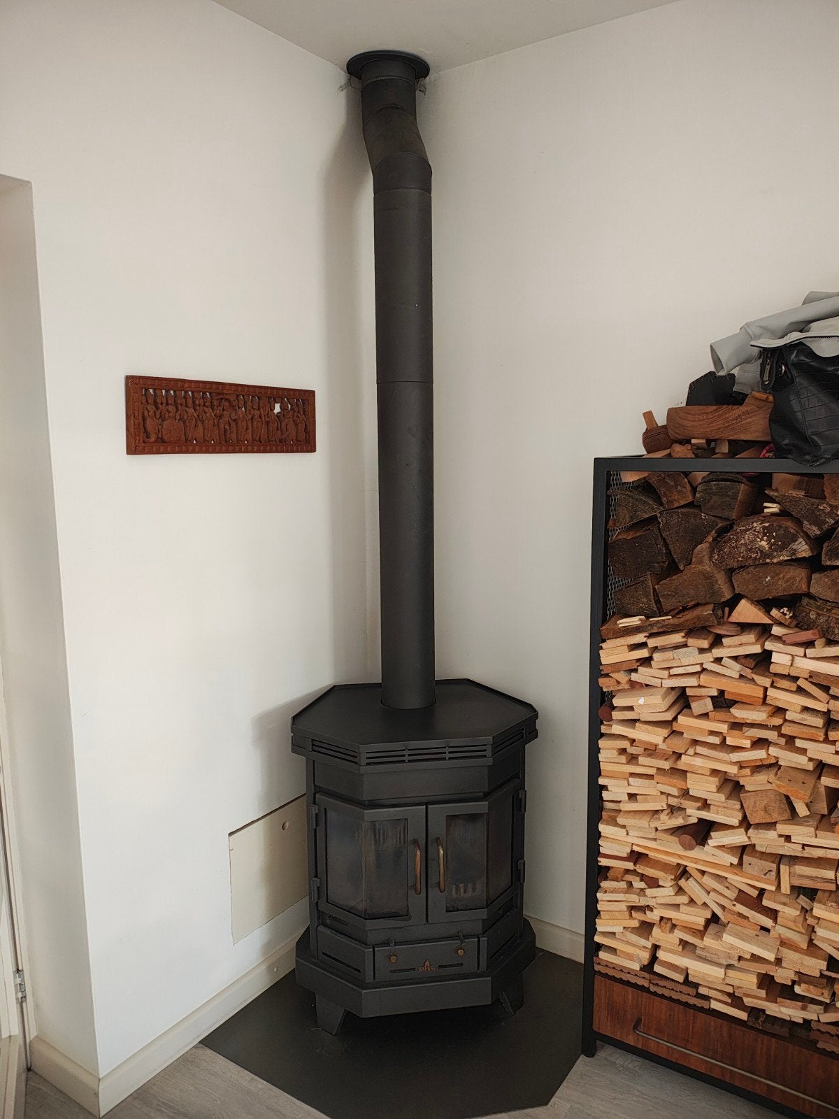 Barbas Rosolo Houtkachel 9 kW - Zo goed als nieuw, Ophalen, Zo goed als nieuw, Vrijstaande haard, Houthaard
