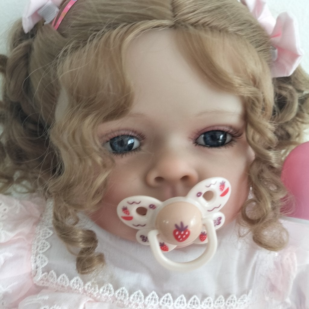 reborn baby toddler meisje 60 cm, Verzamelen, Poppen, Ophalen of Verzenden, Zo goed als nieuw, Babypop, Levensecht of Reborn