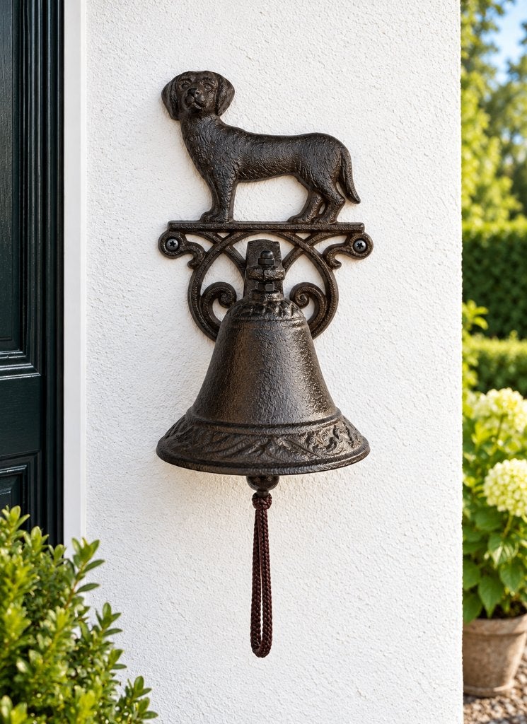 PRACHTIGE GIETIJZEREN DEURBEL – HOND, Nieuw, Info@huisentuindecoratiemarie.nl, Huis en tuin decoratie marie, Peize