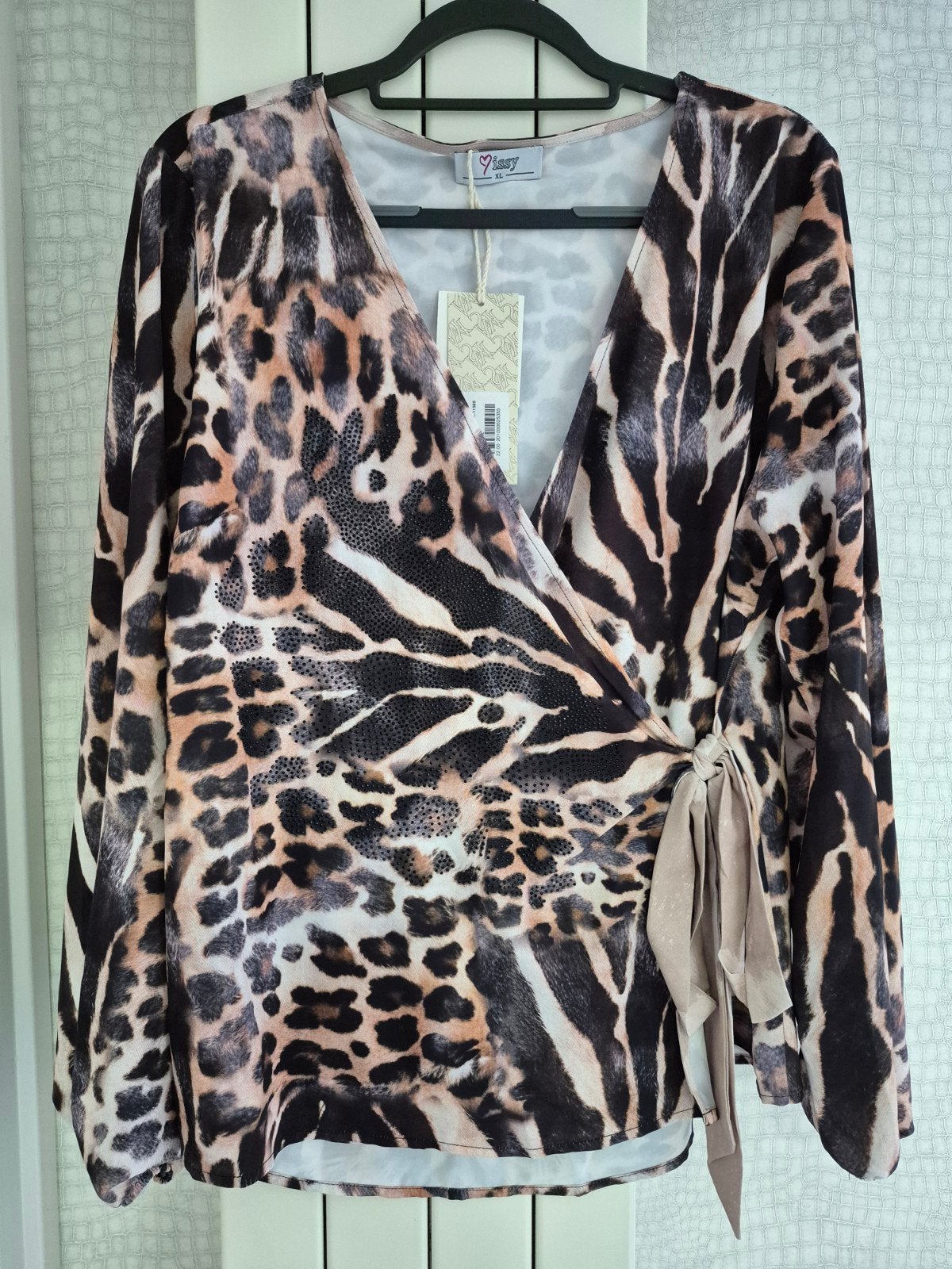 Nieuwe Missy Overslag Blouse XL - Luipaardprint, Meerkleurig, Maat 46/48 (XL) of groter, Nieuw, Missy