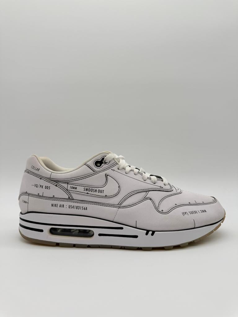 Nike Air Max 1 Schematic White EU 44,5, Kleding | Heren, Schoenen, Flippr.info@gmail.com, Wit, 1213NL, Ophalen of Verzenden