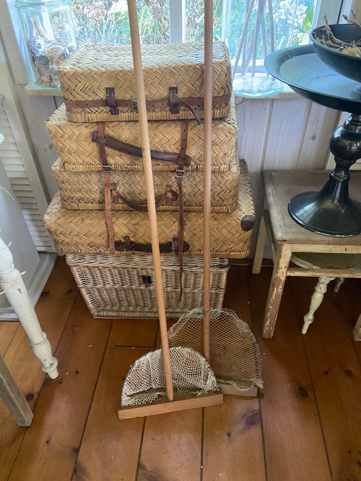 Brocante* twee oude schepnetten, Ophalen, Gebruikt, Hout