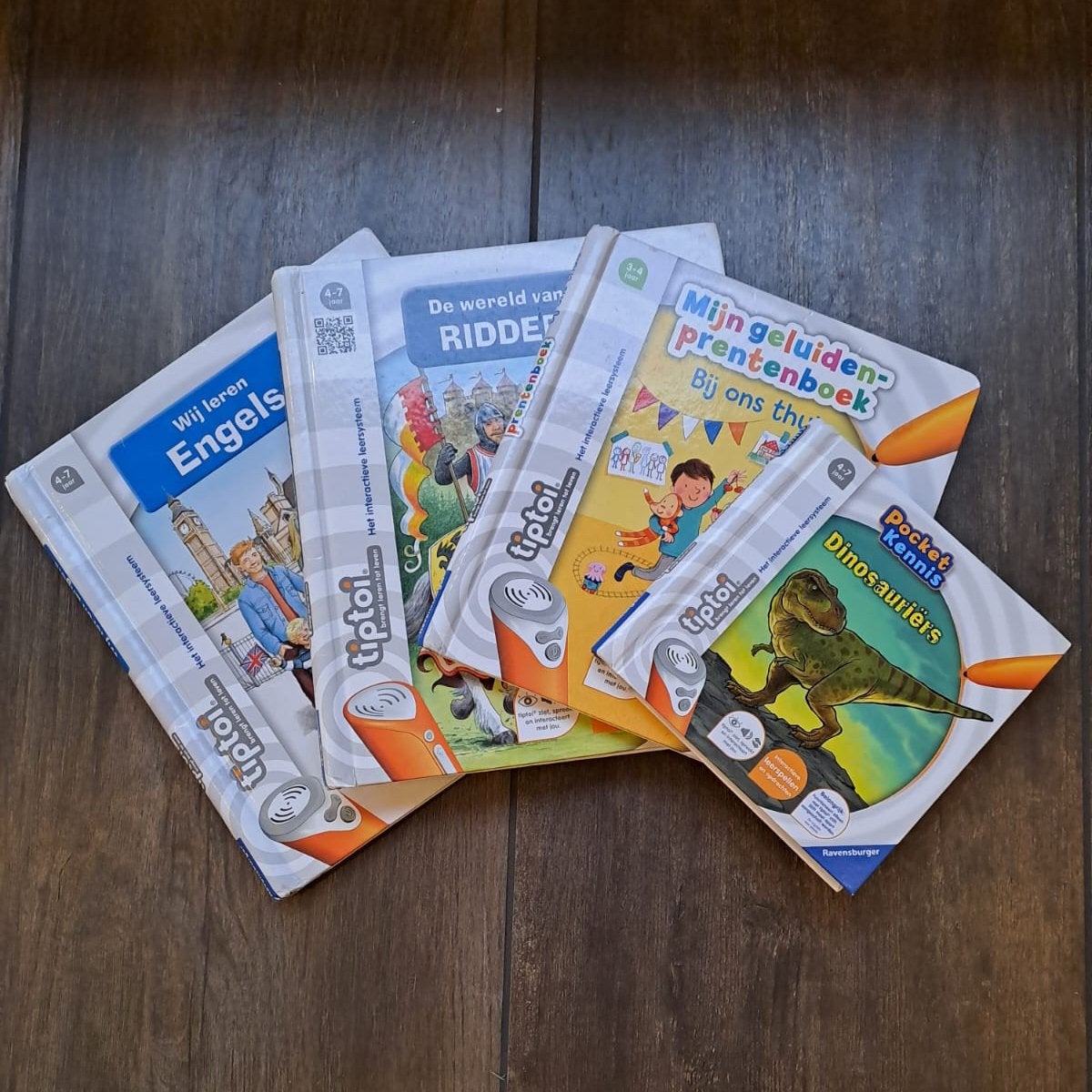 4 Tiptoi boeken: Ridder, Mijn geluiden, Engels, Dinosauriërs, Ophalen of Verzenden, Gelezen, Non-fictie