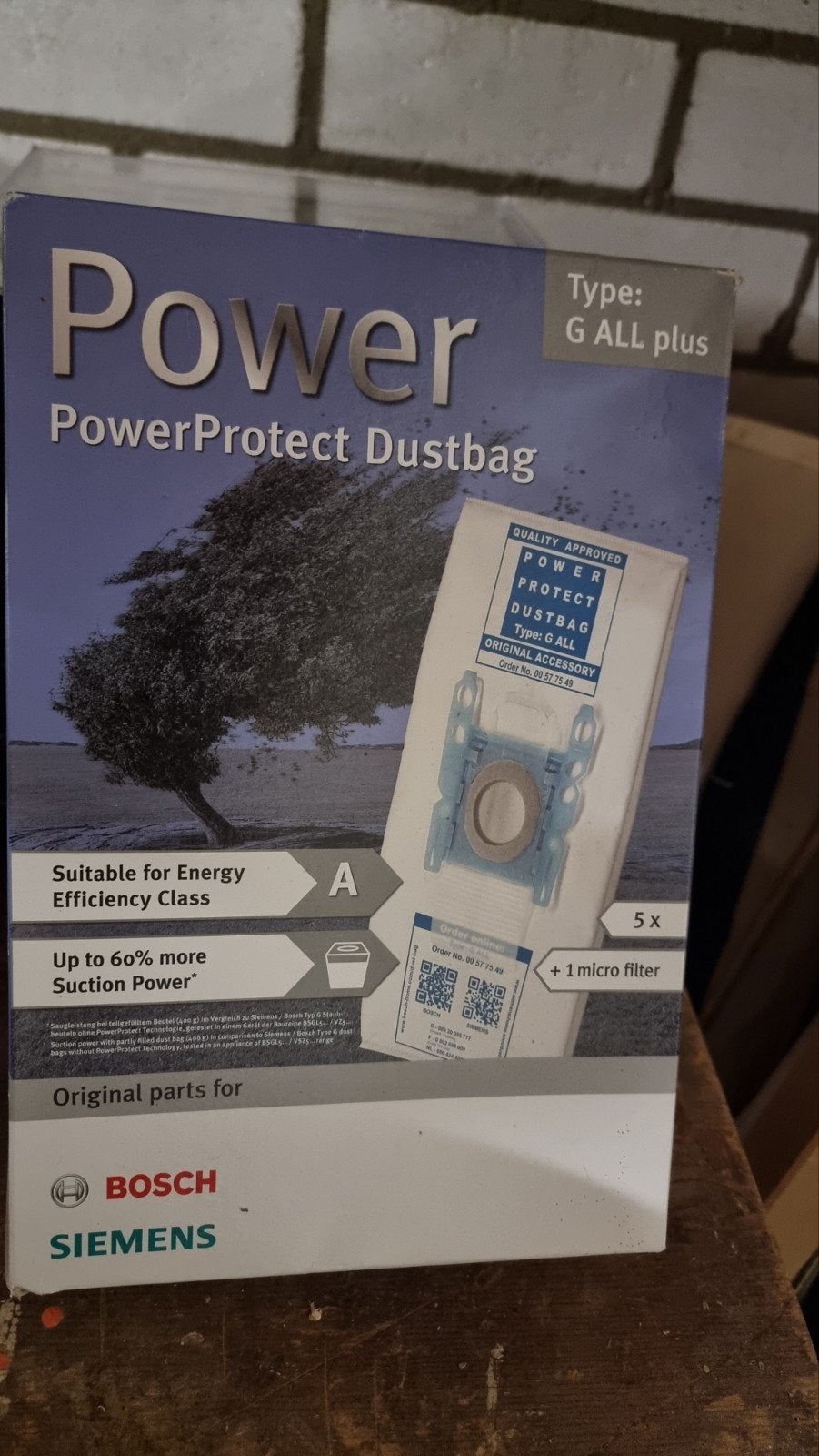 Bosch Siemens PowerProtect Stofzuigerzakken Type G ALL plus, Witgoed en Apparatuur, Ophalen of Verzenden, Nieuw, Stofzak, Bosch