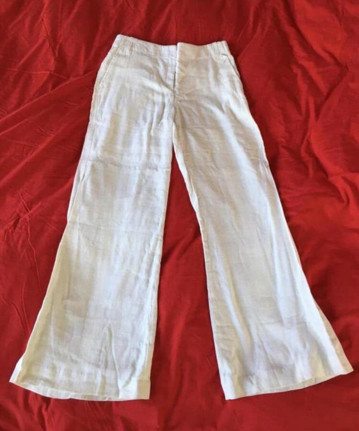 Just B Linnen Broek extra lang Maat 38/40 Nieuw de Bijenkorf, Maat 38/40 (M), Wit, Nieuw, Ophalen of Verzenden