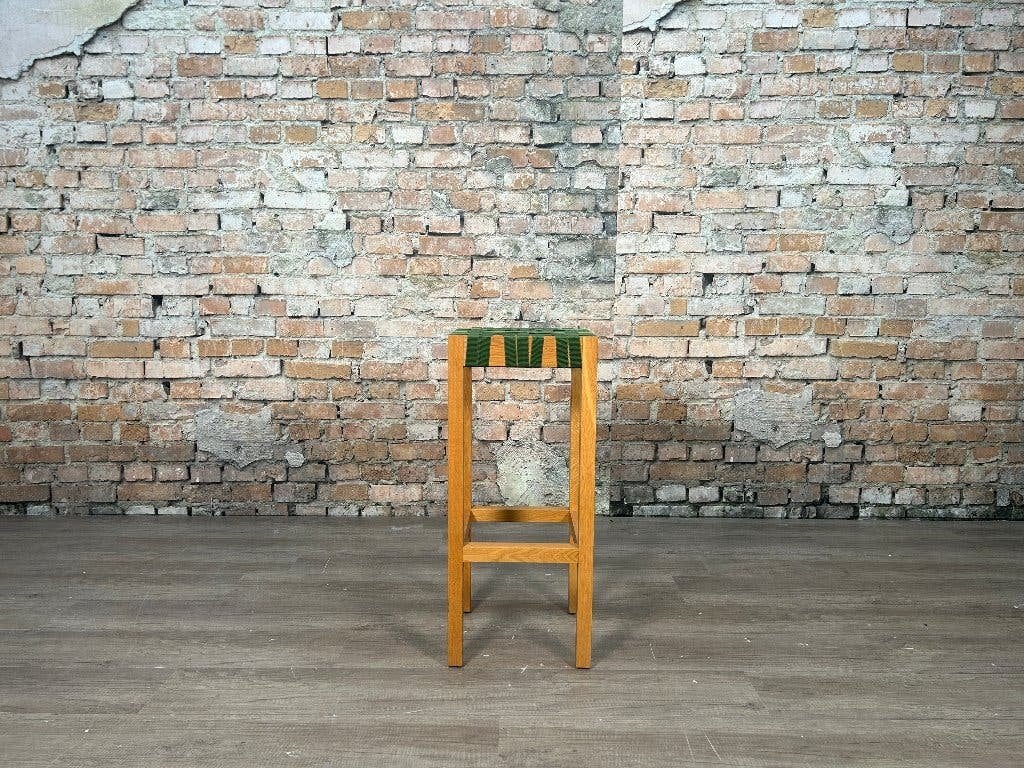 Gispen Hutten Berlage Barkruk groen bij TheReSales, Ophalen, Met voetsteun, 60 tot 90 cm, Zo goed als nieuw