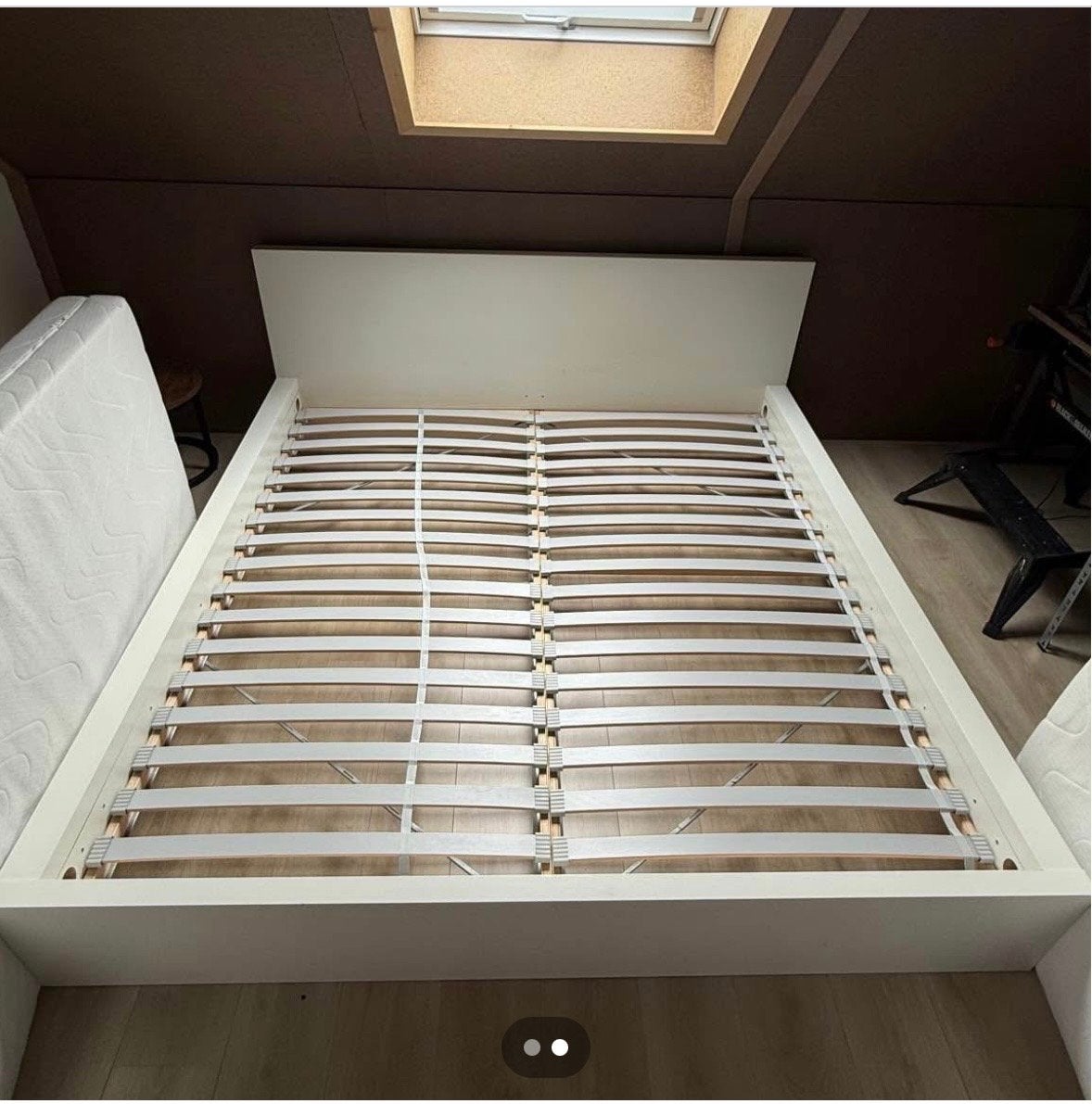 IKEA Tweepersoonsbed 180x200 met lattenbodem, Ophalen, Gebruikt, Wit, Tweepersoons