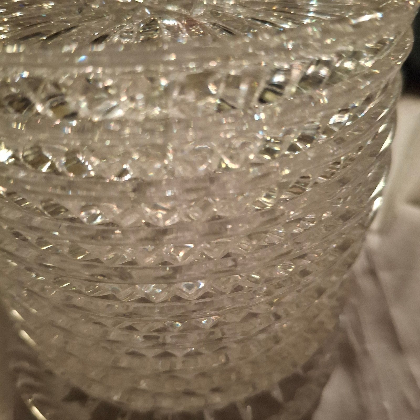 Mooie kristallen onderzetter - 9cm diameter, Huis en Inrichting, Ophalen of Verzenden, Glasonderzetter, Zo goed als nieuw, Glas