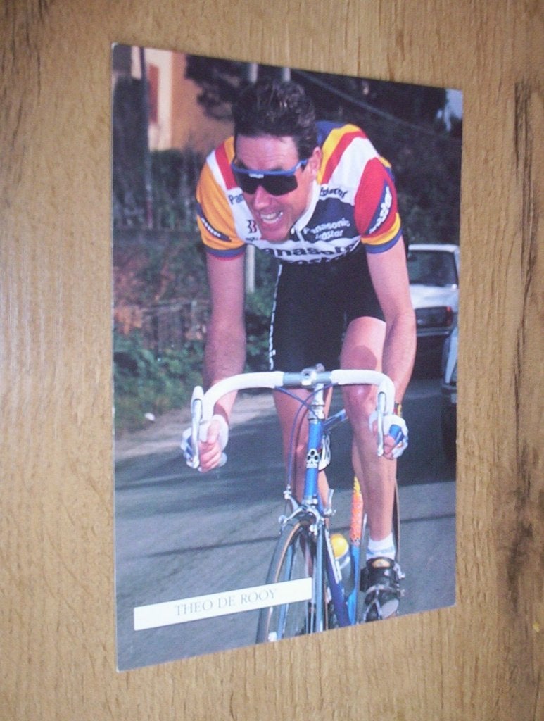 kaart/foto theo de rooy (1) panasonic isostar (wielrennen), Ophalen of Verzenden, Zo goed als nieuw, Overige sporten, Spelerskaart