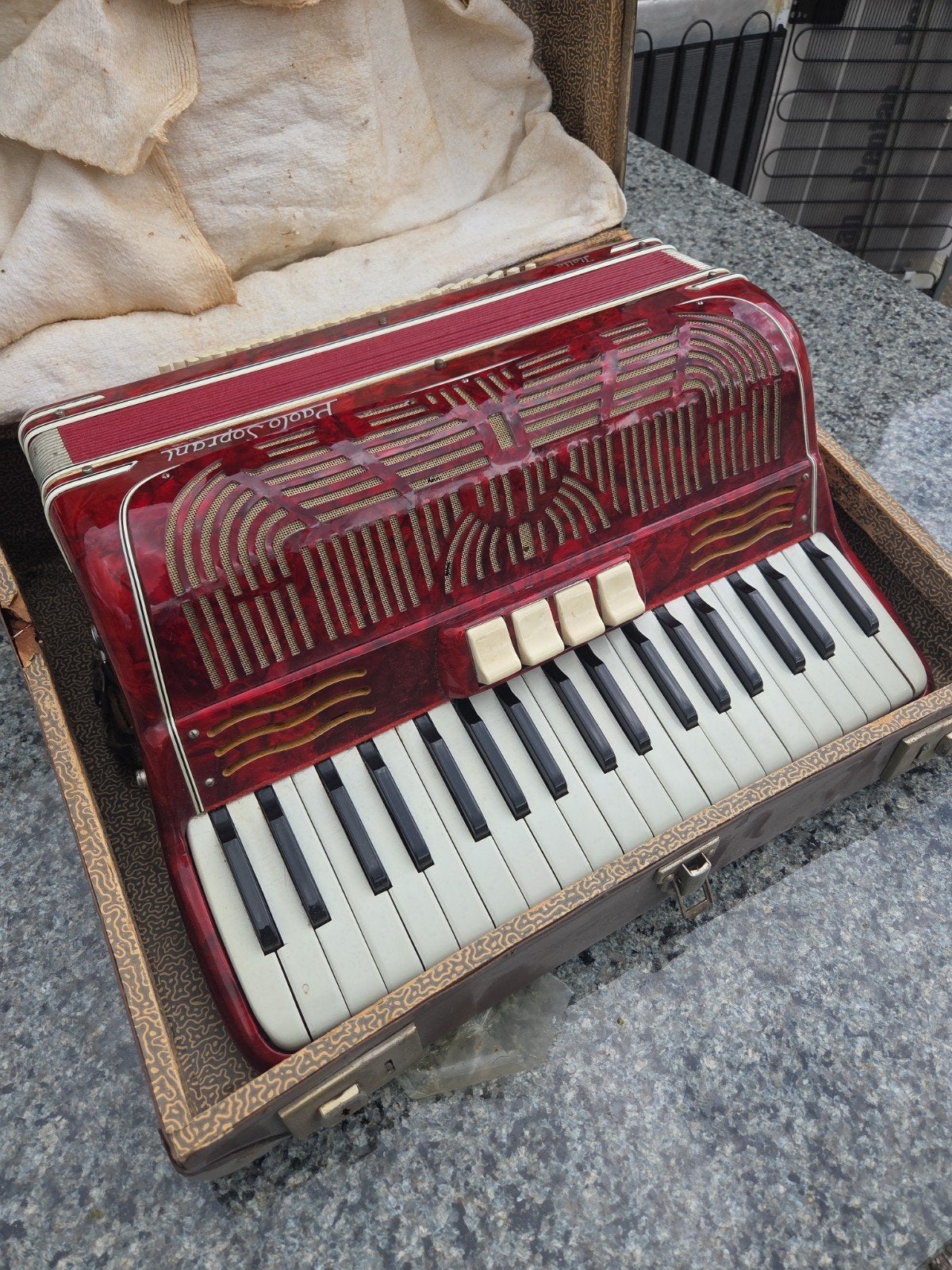 vintage Paolo Soprani accordeon Italia, Gebruikt, X, Ophalen, Overige merken
