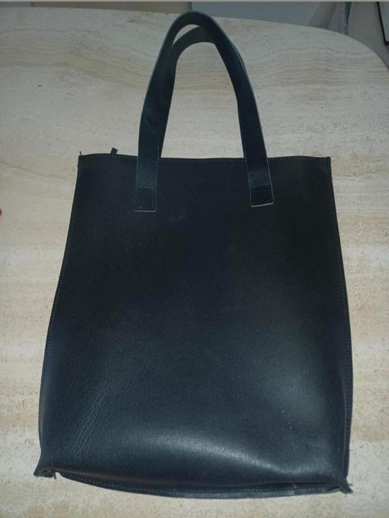 Mooie, echt leren, donkergrijze tas van Laauw, Ophalen of Verzenden, Nieuw, Handtas